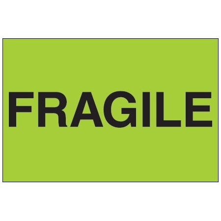 Bsc Preferred 3 x 5'' - ''Fragile'' Fluorescent Yellow Labels BUY00024048